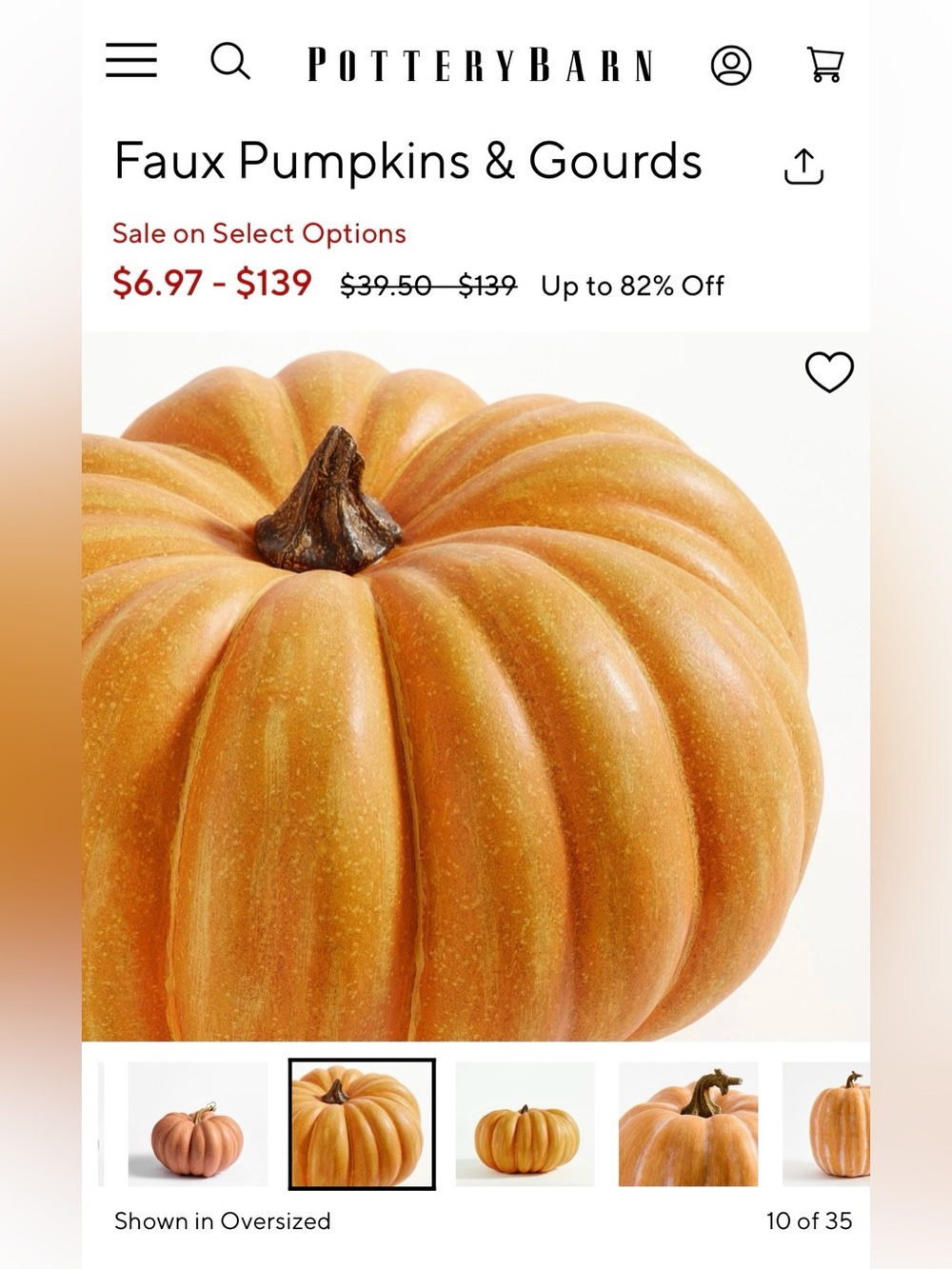Fall Faux ORANGE Pumpkin - Picture 14 of 15